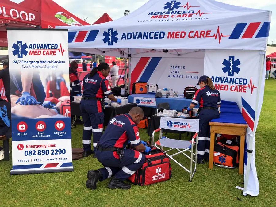 Advanced Med Care event medical standby setup