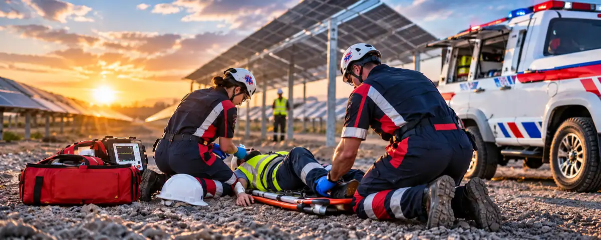 Advanced Med Care paramedics providing industrial site medical support
